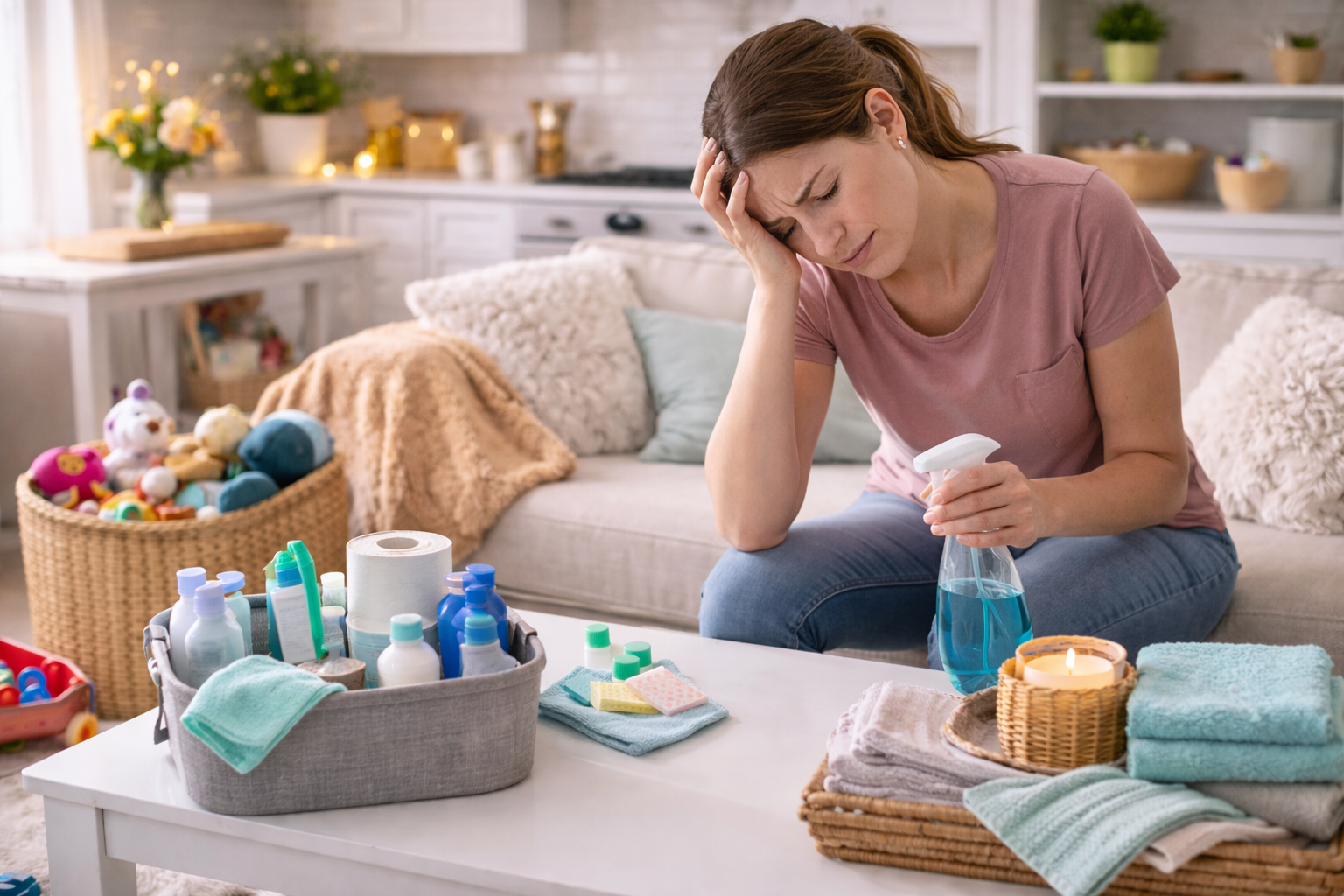 Cleaning Motivation for Overwhelmed Moms (When You’re Too Tired to Start)