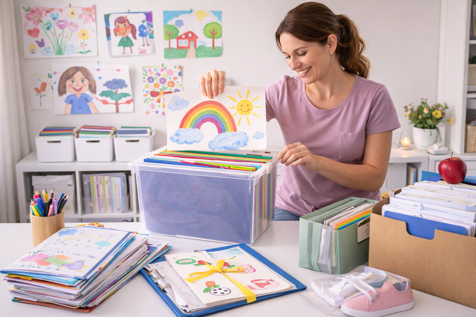 How to Organize Kids’ Artwork and School Papers Without the Guilt