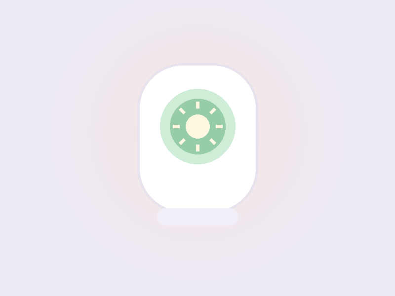 Illustration of an ok-to-wake toddler clock glowing green to signal morning